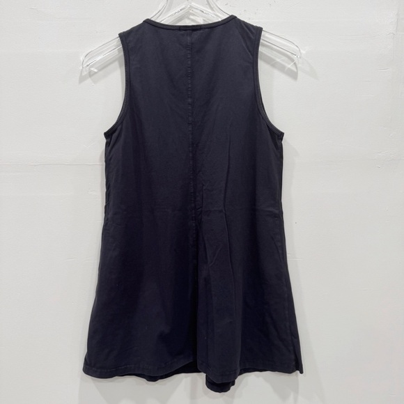 Kleën Black V-Neck Sleeveless Tank Tunic Top Lagenlook Cotton Blend - Picture 2 of 4